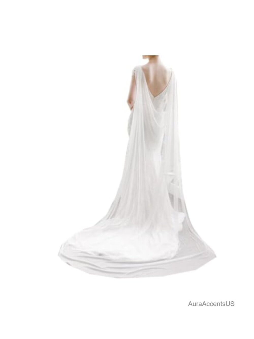 Cathedral bridal cape veil long tulle wedding shawl